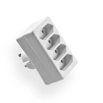 Rozgałęźnik wtyczkowy 4-gniazda b/u EURO biały R-4PC Elgotech