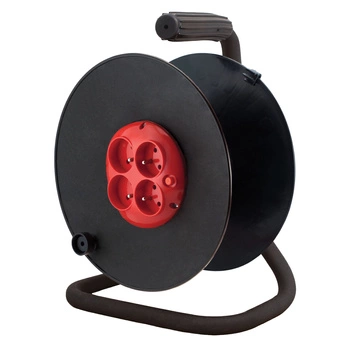 Zwijak bębnowy 4-gniazda z uziemieniem czarny Elgotech ZB-40