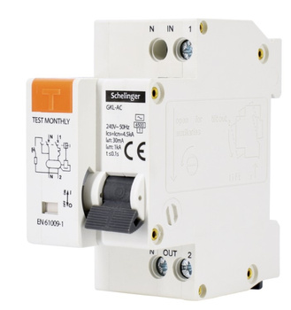 Wyłącznik róznicowoprądowy 2P B 16A 30mA  SCHELINGER AC A08-GKL-AC-B16
