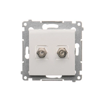 Gniazdo antenowe typu "F" podwójne białe Simon 54 DASF2.01/11 Kontakt-Simon