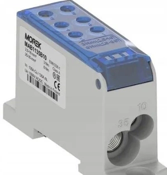 Blok rozdzielczy niebieski 1x2,5-35mm/1x2,5-10mm  wy 4x2,5-16mm / 2x2,5-10mm Morek MAB1135B10