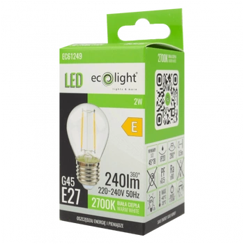 Żarówka LED filament 6W 720lm 2700K E27 Eco Ligrt EC61250 